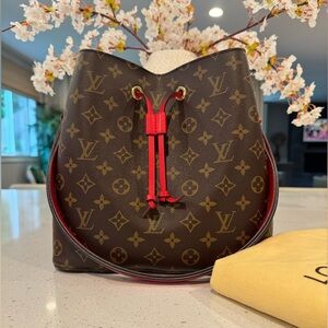 Louis Vuitton Brown and Red Monogram Bag